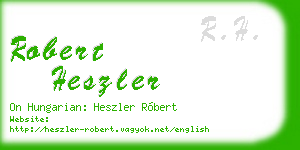 robert heszler business card